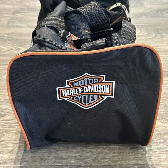NWOT Genuine Harley Davidson Black Duffel Bag 21x10x10 Gym Travel Zip Closure - Picture 11 of 13